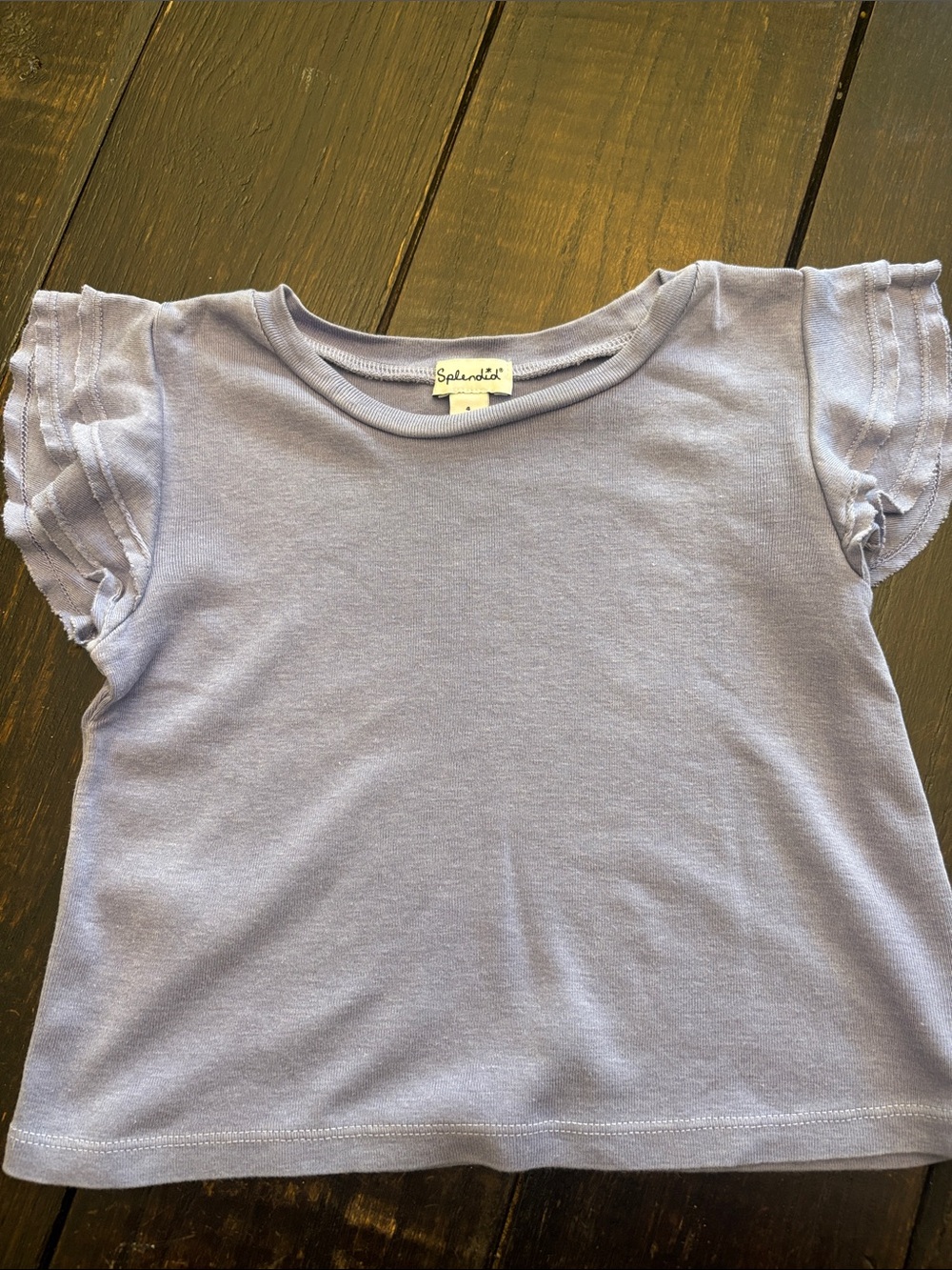 Splendid Kids Light Lavender Ruffle Sleeve Tee